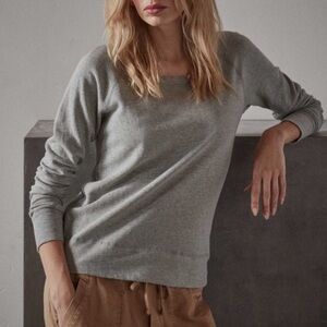James Perse VINTAGE FRENCH TERRY SWEATSHIRT Gray Women's Sweater 1 Small